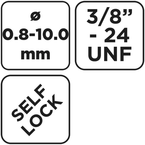 Graphite Fúrótokmány, kulcsnélküli, 3/8"-os menettel, 0,8-10mm