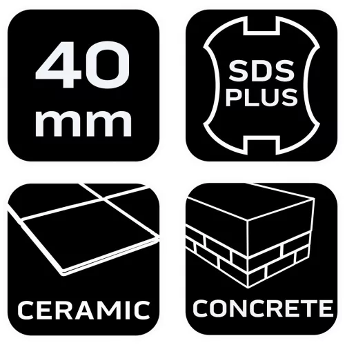 Neo Tools Lapátvéső SDS PLUS 40x250mm, 25 fokban hajlított