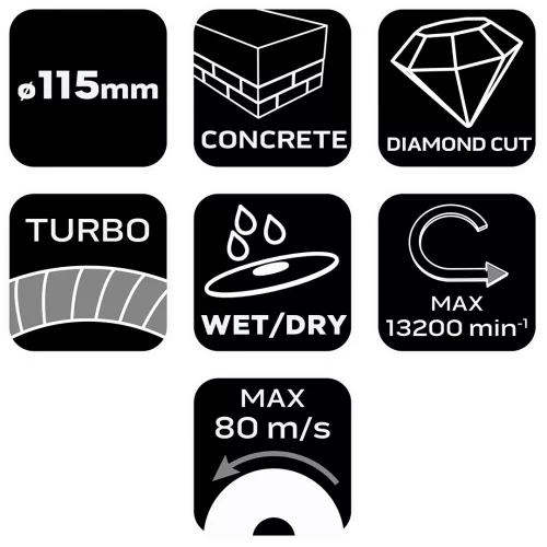 Neo Tools Gyémánt vágókorong 115mm turbo