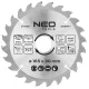 Neo Tools Körfűrészlap keményfém fogakkal, 165x30mm, 24 fog