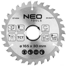   Neo Tools Körfűrészlap keményfém fogakkal, 165x30mm, 30 fog aluminium