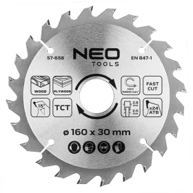   Neo Tools Körfűrészlap keményfém fogakkal, 160x30mm, 24 fog