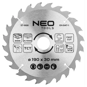   Neo Tools Körfűrészlap keményfém fogakkal, 190x30mm, 24 fog