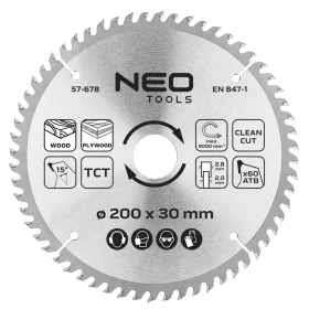   Neo Tools Körfűrészlap keményfém fogakkal, 200x30mm, 60 fog