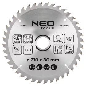  Neo Tools Körfűrészlap, keményfém fogakkal, 210x30mm, 40 fog
