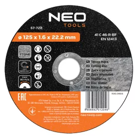 Neo Tools Vágókorong kőhöz 125x1.6mm