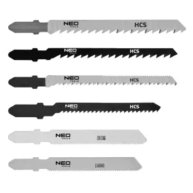   Neo Tools Dekopírfűrészlap készlet, T-befogó, fém-fa-műanyag-rétegelt lemez, 6db