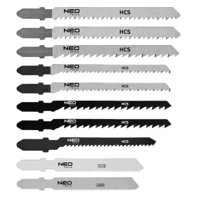   Neo Tools Dekopírfűrészlap készlet, T-befogó, fém-fa-műanyag-rétegelt lemez, 10db