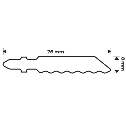 Neo Tools Dekopírfűrészlap, T-befogó, Bi-Metal, 21TPI, 50/75mm, fém-fa-műanyag-rétegelt lemez, 25db