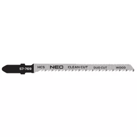   Neo Tools Dekopírfűrészlap, T-befogó, CV, 10TPI, 75/100mm, fa-műanyag-rétegelt lemez, 2db