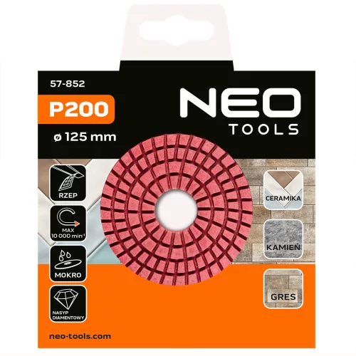 Neo Tools Gyémánt csiszoló- és polírozókorong 125mm, K200