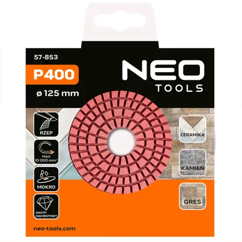 Neo Tools Gyémánt csiszoló- és polírozókorong 125mm, K400