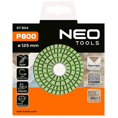 Neo Tools Gyémánt csiszoló- és polírozókorong 125mm, K800