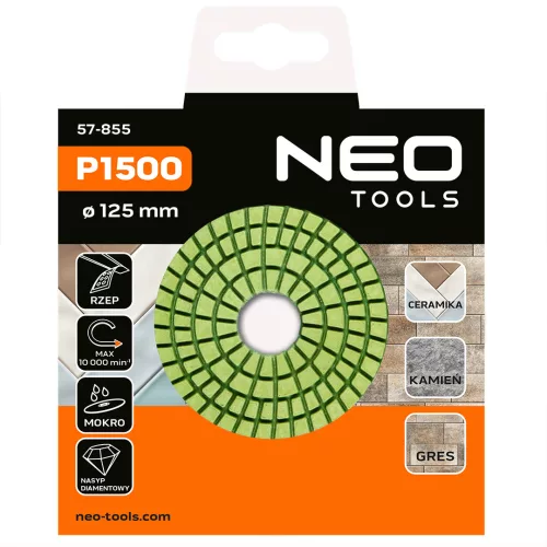 Neo Tools Gyémánt csiszoló- és polírozókorong 125mm, K1500