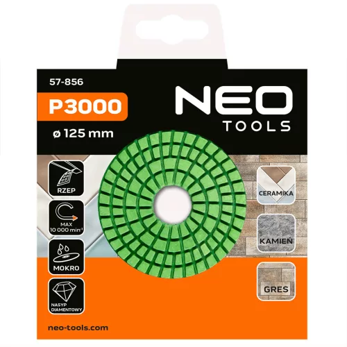 Neo Tools Gyémánt csiszoló- és polírozókorong 125mm, K3000