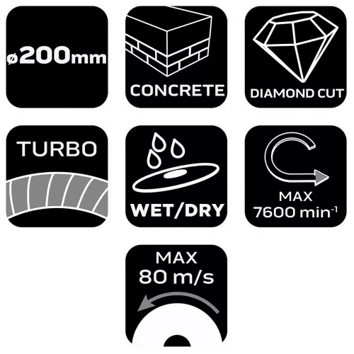 Neo Tools Gyémánt vágókorong 200x25.4mm turbo