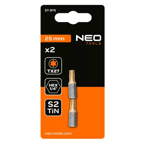 Neo Tools Csavarhúzó bit Torx 27, 25mm, 1/4", 2db