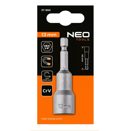 Neo Tools Csavarbehajtó, hatlapú, mágneses, 13mm