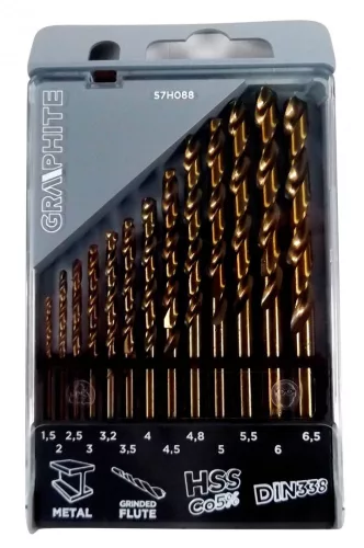 Graphite fémcsigafúró készlet cobalt 1,5-6,5mm 13r.