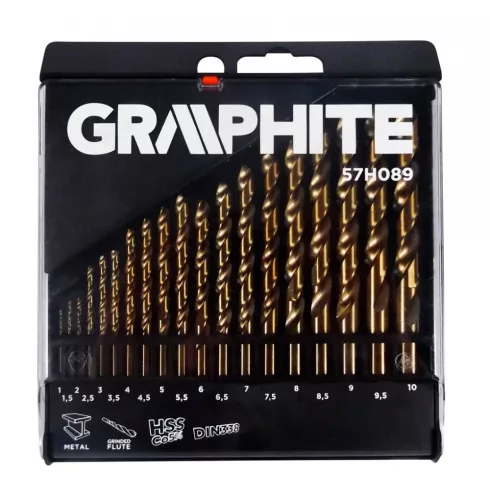 Graphite fémcsigafúró készlet cobalt 1-10mm 19r.