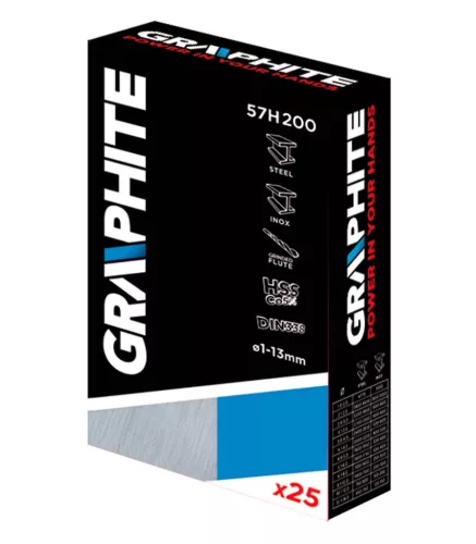 Graphite Csigafúró készlet HSS Titán bevonattal 1-13mm, 25db