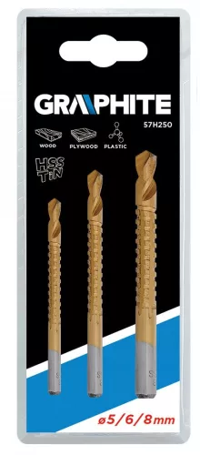 Graphite marófúró készlet 3r. 5,6,8mm tin-co.