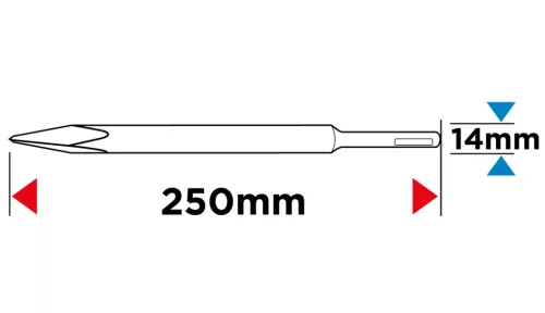 Graphite Hegyesvéső SDS-Plus, önélező, 14x250mm