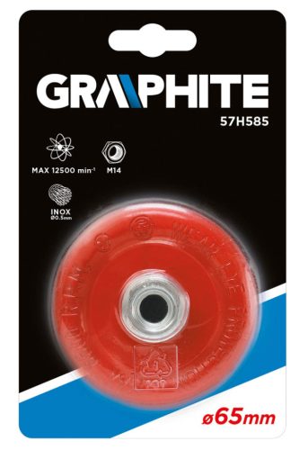 Graphite Drótkorong, fazékkefe, sodrott, 65mm, M14