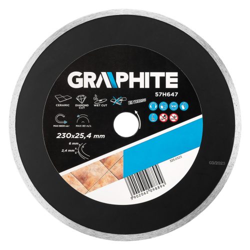 Graphite Gyémánt vágókorong 230mm vizes, 59G891 csempevágóhoz