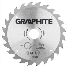  Graphite Körfűrészlap keményfém fogakkal, 190x30mm, 24 fog