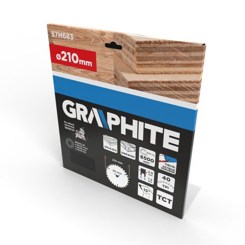 Graphite Körfűrészlap, keményfém fogakkal, 210x30mm, 40 fog