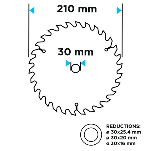 Graphite Körfűrészlap, keményfém fogakkal, 210x30mm, 40 fog