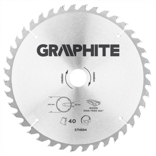Graphite kőrfűrészlap 250x30mm hm 40fog