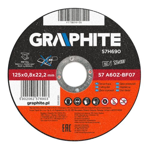 Graphite Vágókorong fémhez 125x0.8mm INOX