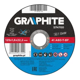 Graphite Vágókorong fémhez 125x1.6x22mm, 41A60-T-BF