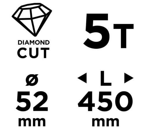 Graphite Gyémánt magfúró korona, 52x450mm, 5 szegmenses, 58G540 géphez 1,1/4"