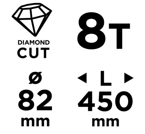 Graphite Gyémánt magfúró korona, 82x450mm, 8 szegmenses, 58G540 géphez 1,1/4"