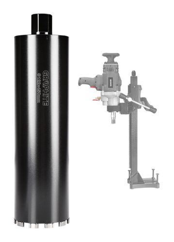 Graphite Gyémánt magfúró korona, 122x450mm, 11 szegmenses, 58G540 géphez 1,1/4"