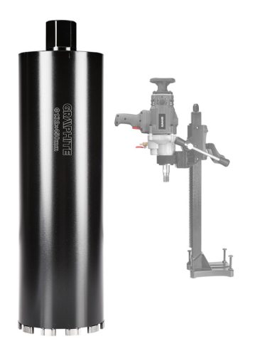 Graphite Gyémánt magfúró korona, 132x450mm, 11 szegmenses, 58G540 géphez 1,1/4"