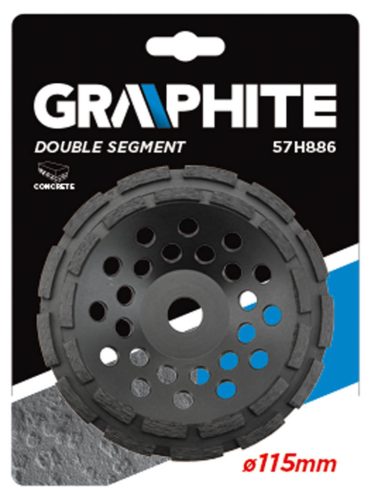 Graphite Gyémánt csiszolókorong 115x5x22.2mm, dupla szegmenses