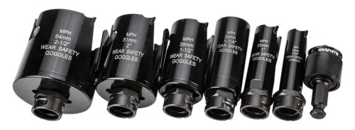 Graphite Körkivágó készlet, Bi-Metál, HSS-CO8%, 19, 25, 32, 38, 51, 64mm