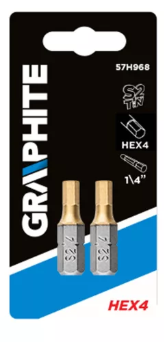 Graphite Csavarhúzó bit imbusz 4, 25mm, 1/4", 2db