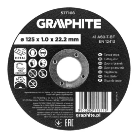   Graphite Vágókorong fémhez, alumínium oxid 125x1x22,2  41 A60-T-BF