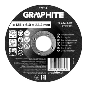   Graphite Tisztítókorong fémhez, alumínium oxid 125x6x22,2  27 A24-R-BF