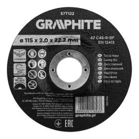   Graphite Vágókorong kőhöz, korund  süllyesztett furattal 115x2x22,2 42 C46-R-BF