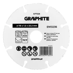   Graphite Vágókorong karbidszemcsés, műanyaghoz, szeges fához, univerzális 115x1,2x22,2