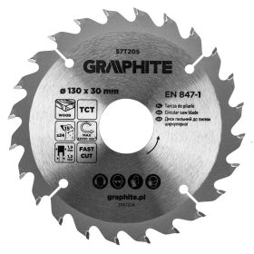   Graphite Körfűrészlap keményfém fogakkal, 130x30mm, 24fog