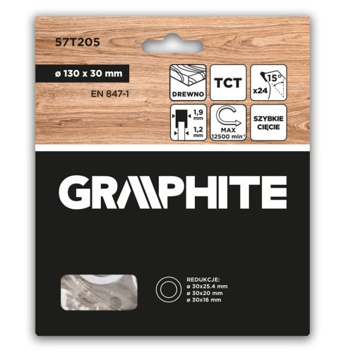 Graphite Körfűrészlap keményfém fogakkal, 130x30mm, 24fog