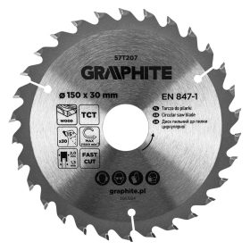   Graphite Körfűrészlap keményfém fogakkal, 150x30mm, 30fog