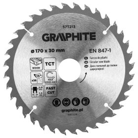   Graphite Körfűrészlap keményfém fogakkal, 170x30mm, 36fog